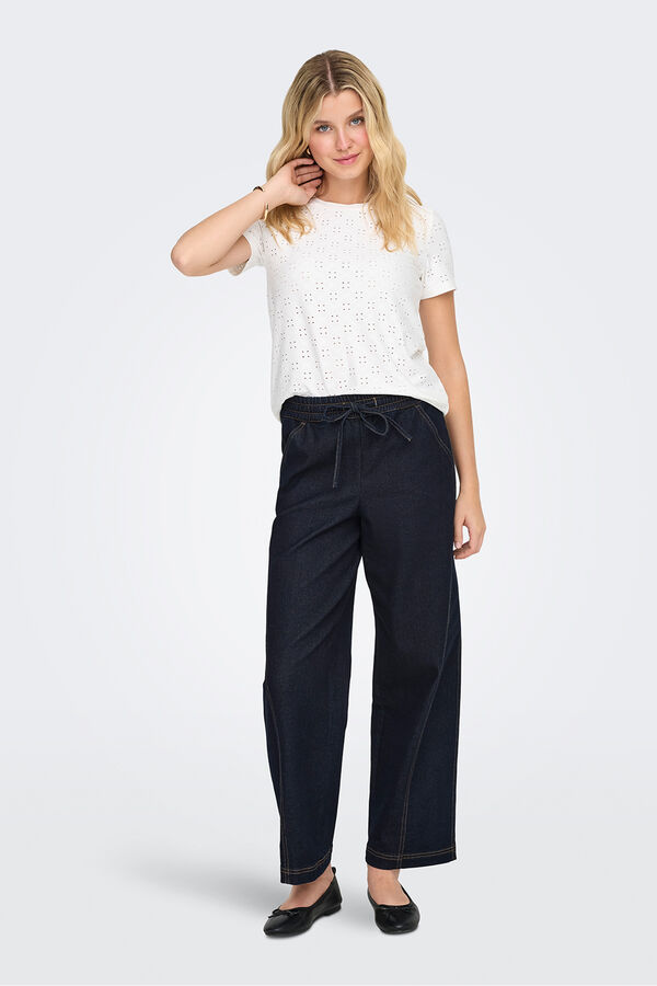 JDY Camiseta manga larga calada blanco