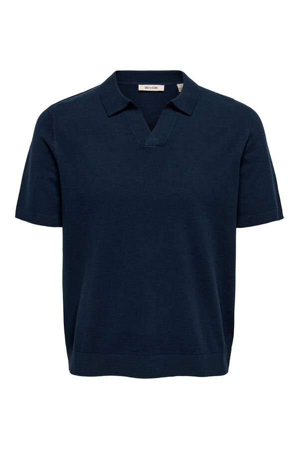 Only & Sons Polo de punto manga corta azul