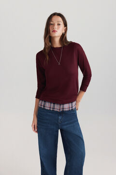 Springfield Long sleeve mixed fabric T-shirt