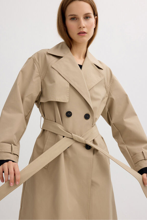 Inside Midi-Trenchcoat mit G&uuml;rtel Rosa