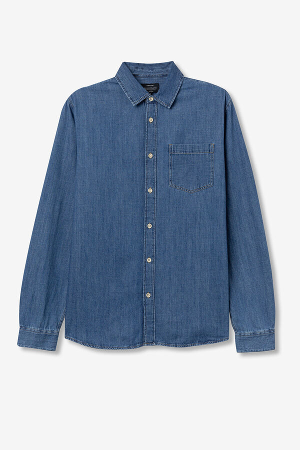 Tiffosi Regular Fit Denim Shirt bleu