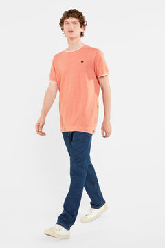 Springfield Short-sleeved jumper with texture rust