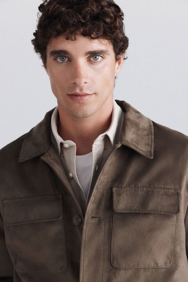 Springfield Faux suede jacket nude