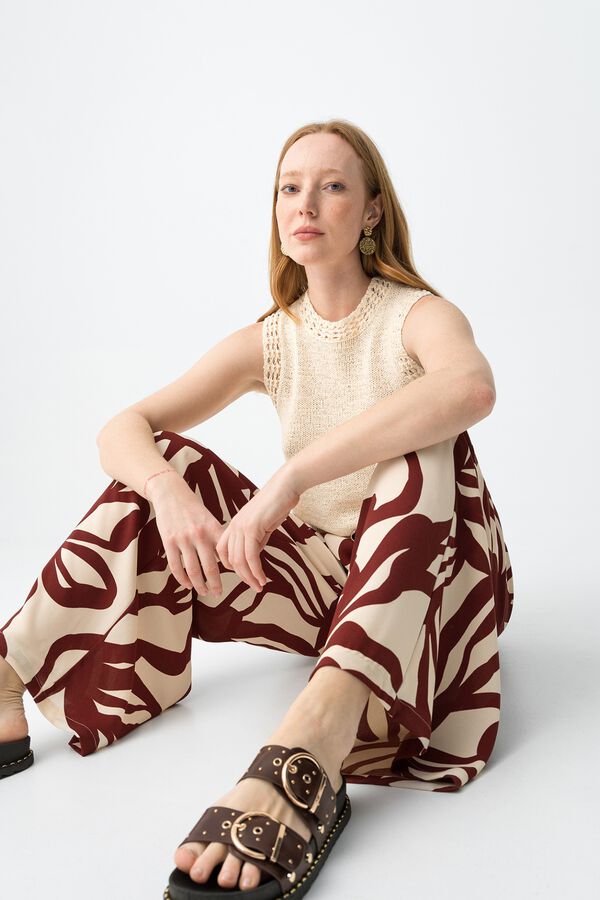 Tiffosi Pantalones Palazzo beige