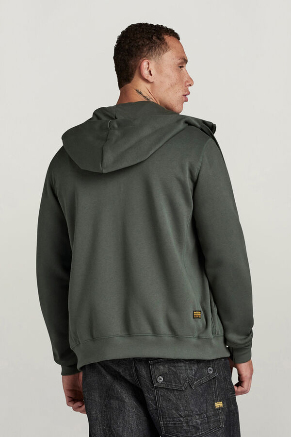 G-STAR Sweatshirt com fecho-&eacute;clair e fecho de capuz cinzento