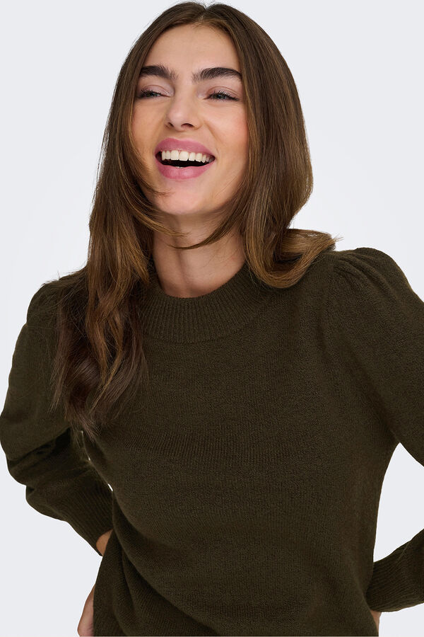 JDY Camisola de gola alta castanho