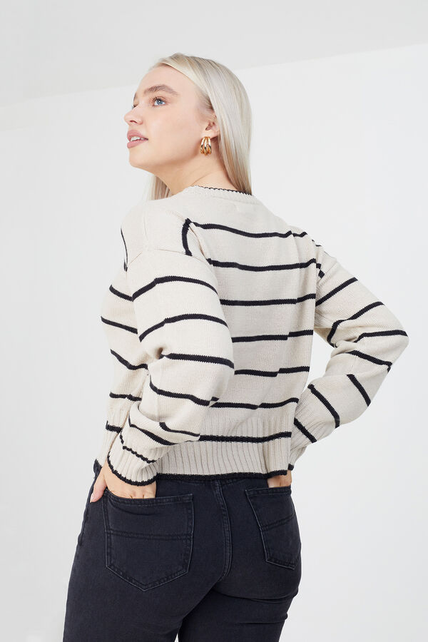 Springfield Striped jersey-knit jumper brown