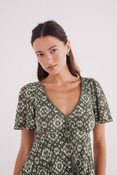 Springfield Kratka haljina sa lepr&scaron;avim rukavima i dezenom