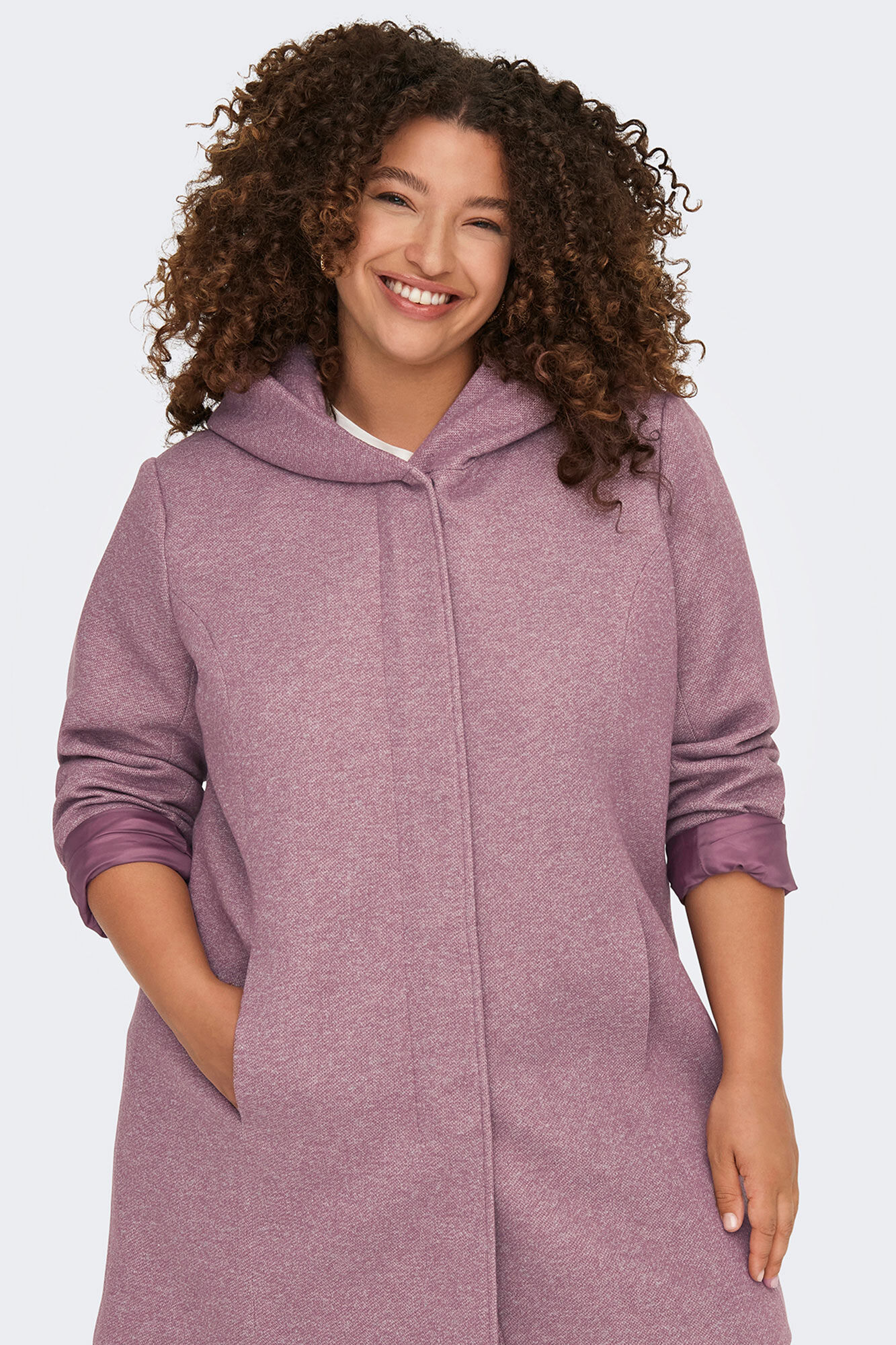 Only Carmakoma Abrigo midi de pa&ntilde;o PLUS