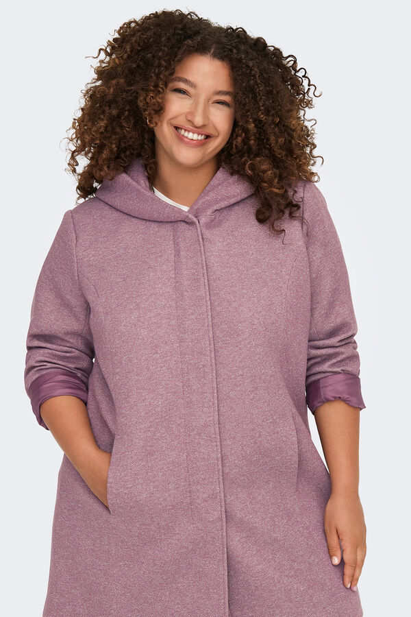 Only Carmakoma Abrigo midi de pa&ntilde;o talla grande rosa
