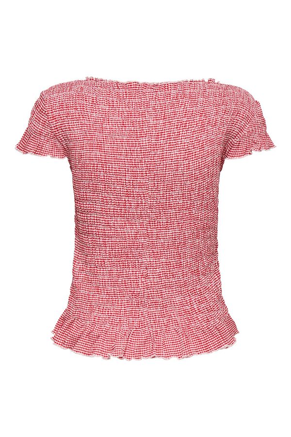 Only Top de cuadros vichy rojo