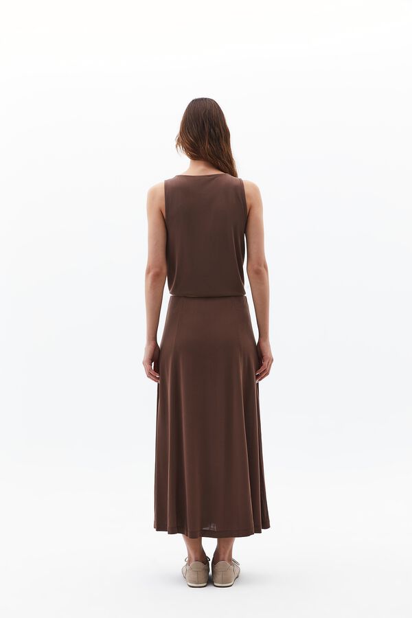 Oxxo Knitted midi-long skirt nude