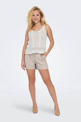 Only crochet straps top white