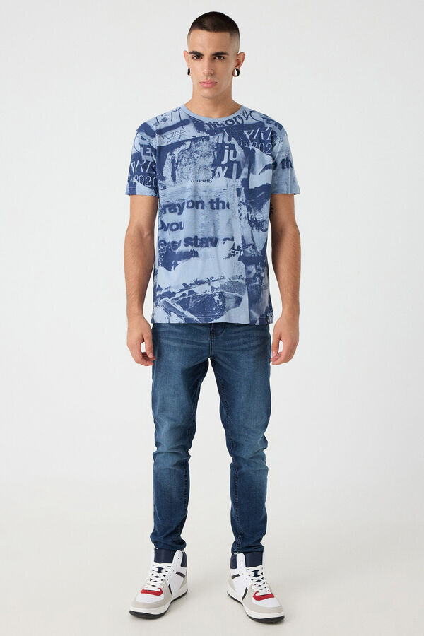 Springfield Collage print T-shirt gris