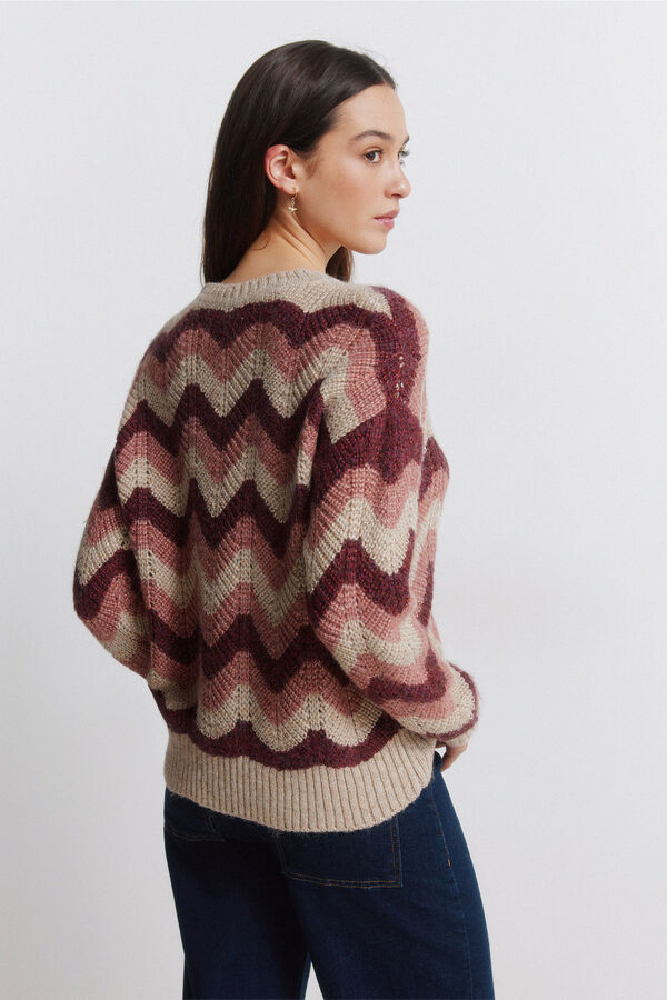 Springfield Zigzag border jumper pink