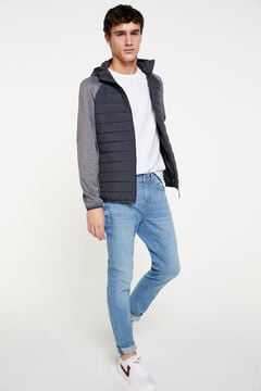 Springfield Combined hooded quilted jacket grey