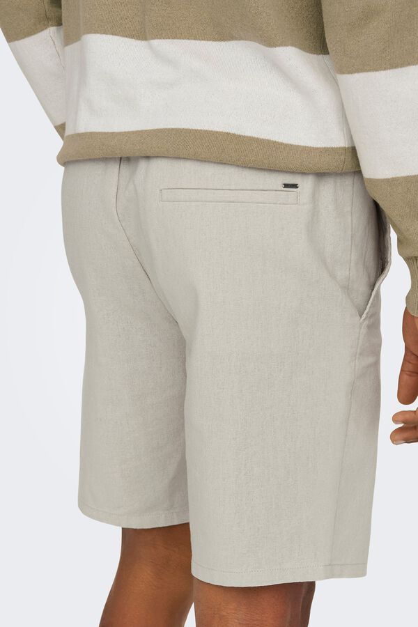 Only & Sons Linen Bermuda shorts grey
