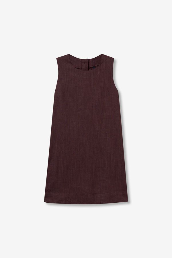Tiffosi Vestido recto sin mangas marr&oacute;n