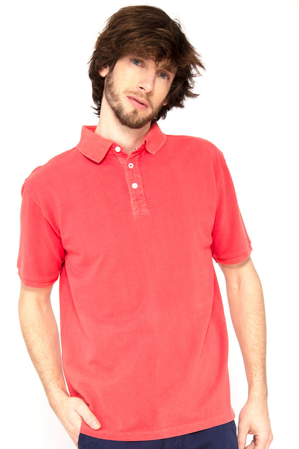 Springfield Short-sleeved piqué polo shirt crvena