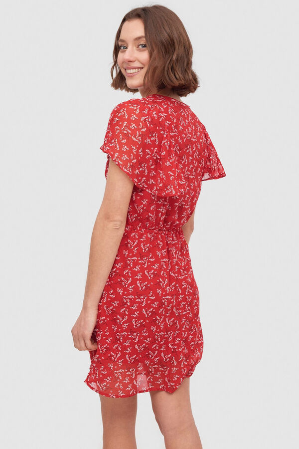 Springfield Short printed dress royal red