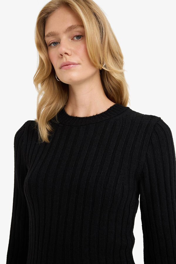 DeFacto Vestido mini manga larga negro