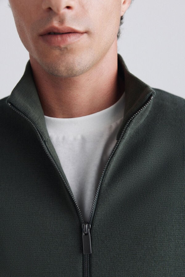 Springfield Zip fastening Milano cardigan green