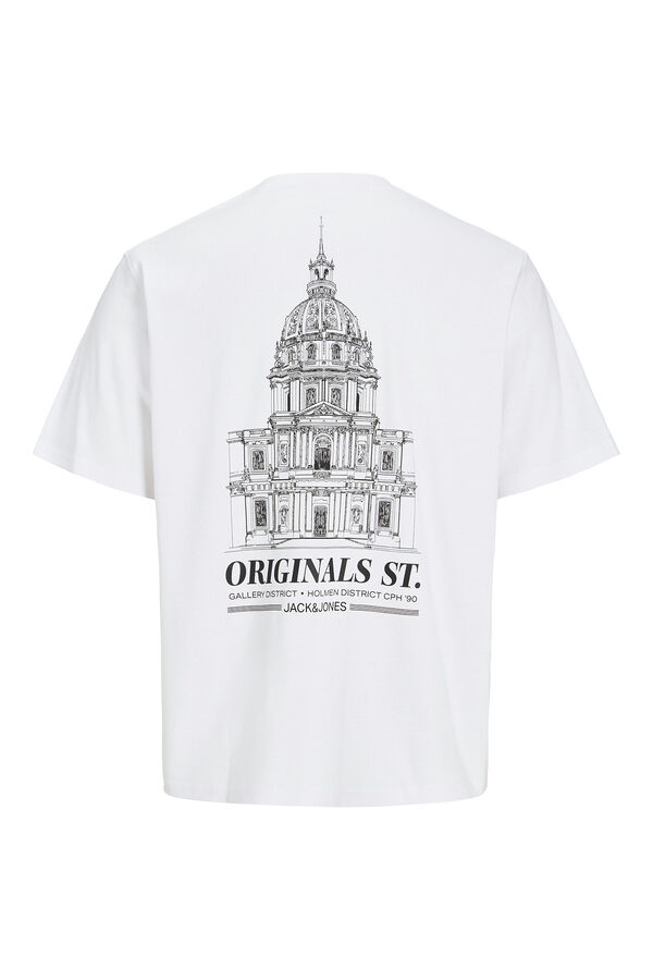Jack & Jones Camiseta loose fit estampa marfil