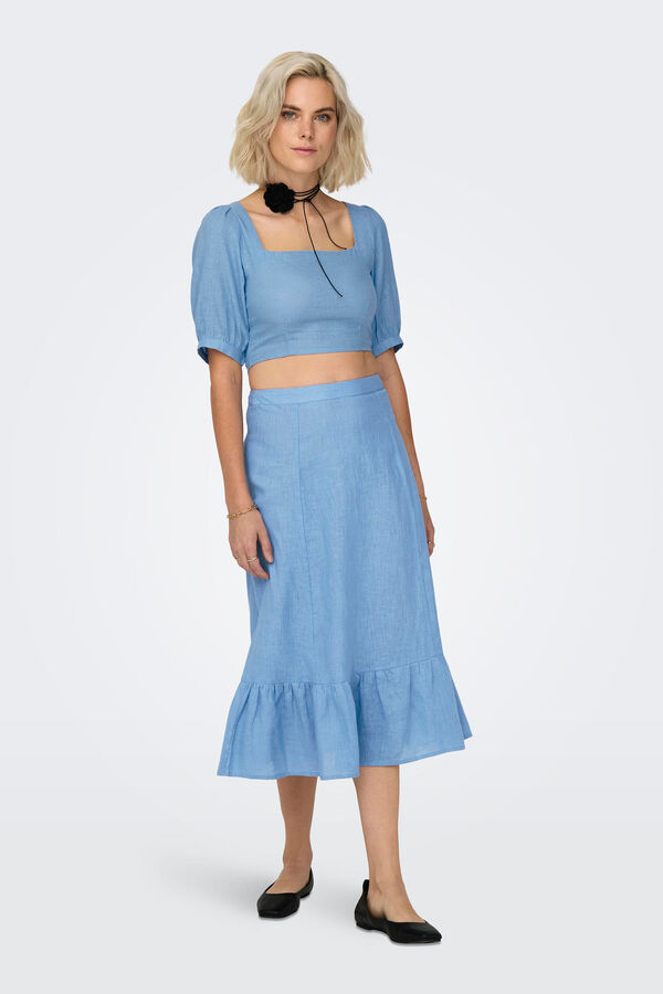 Springfield Linen cropped top  blue