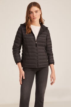 Springfield Water-repellent padded jacket with hood black