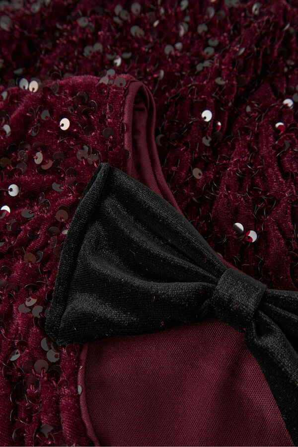 Name It Top de lentejuelas y terciopelo de niña morado/lila