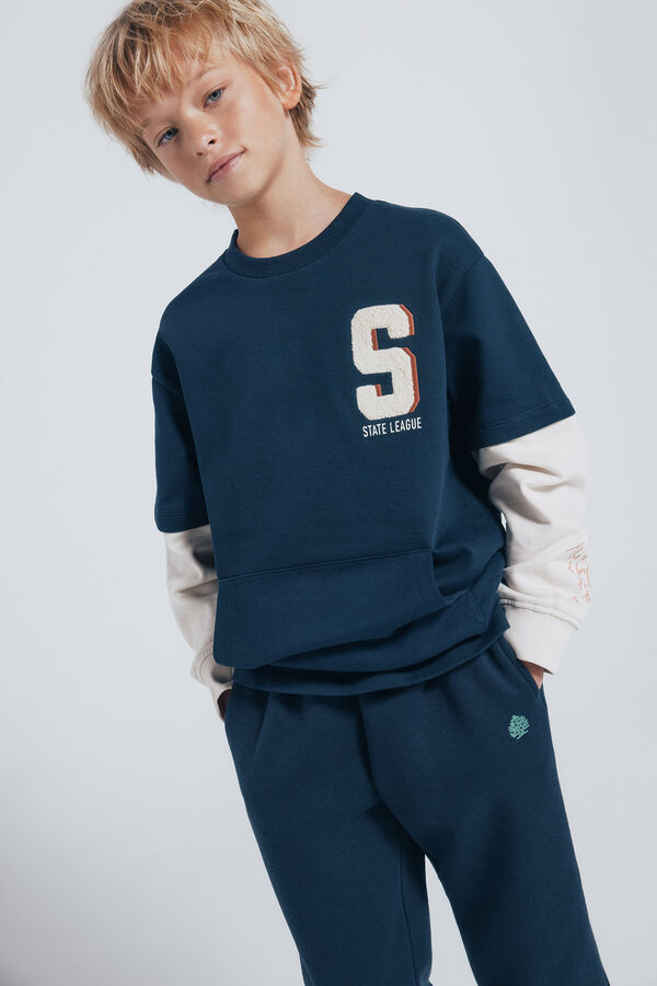 Springfield Kids Pantalón jogger básico azul