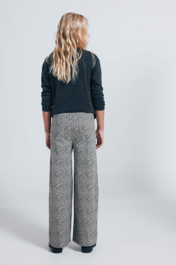 Springfield Kids Culotte pantalone sa životinjskim dezenom za devojčice Bež