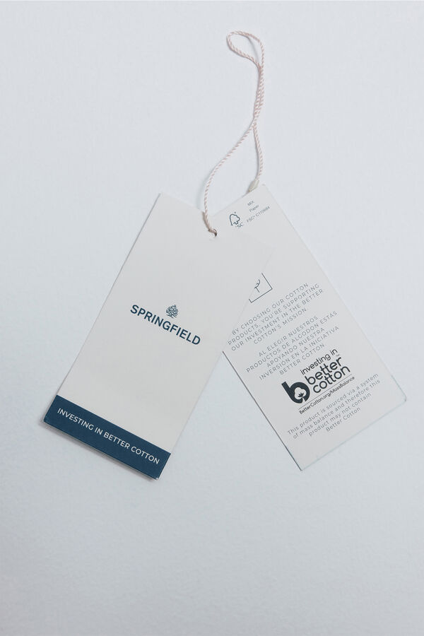 Springfield Camisa algodón slub cuadros azul