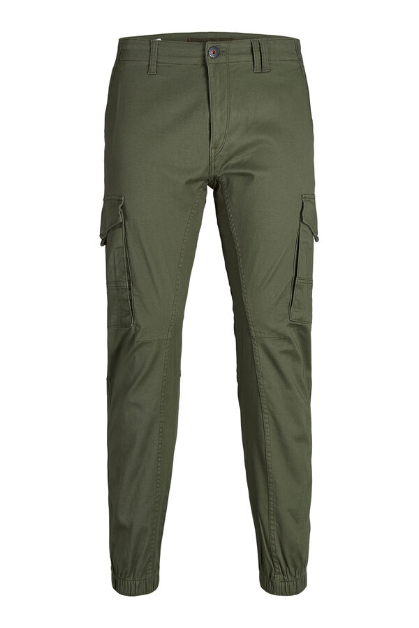 Jack & Jones Junior Pantal&oacute;n cargo slim verde