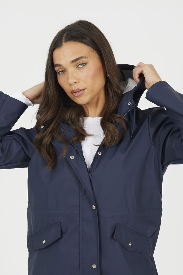 Brave Soul Rubberized raincoat blue