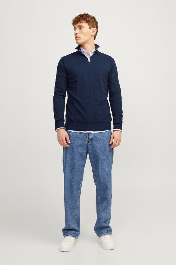 Jack & Jones Camisola fecho-&eacute;clair azul