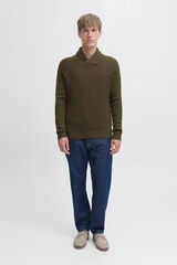 JJ REBEL Jersey de punto cuello cruzado verde