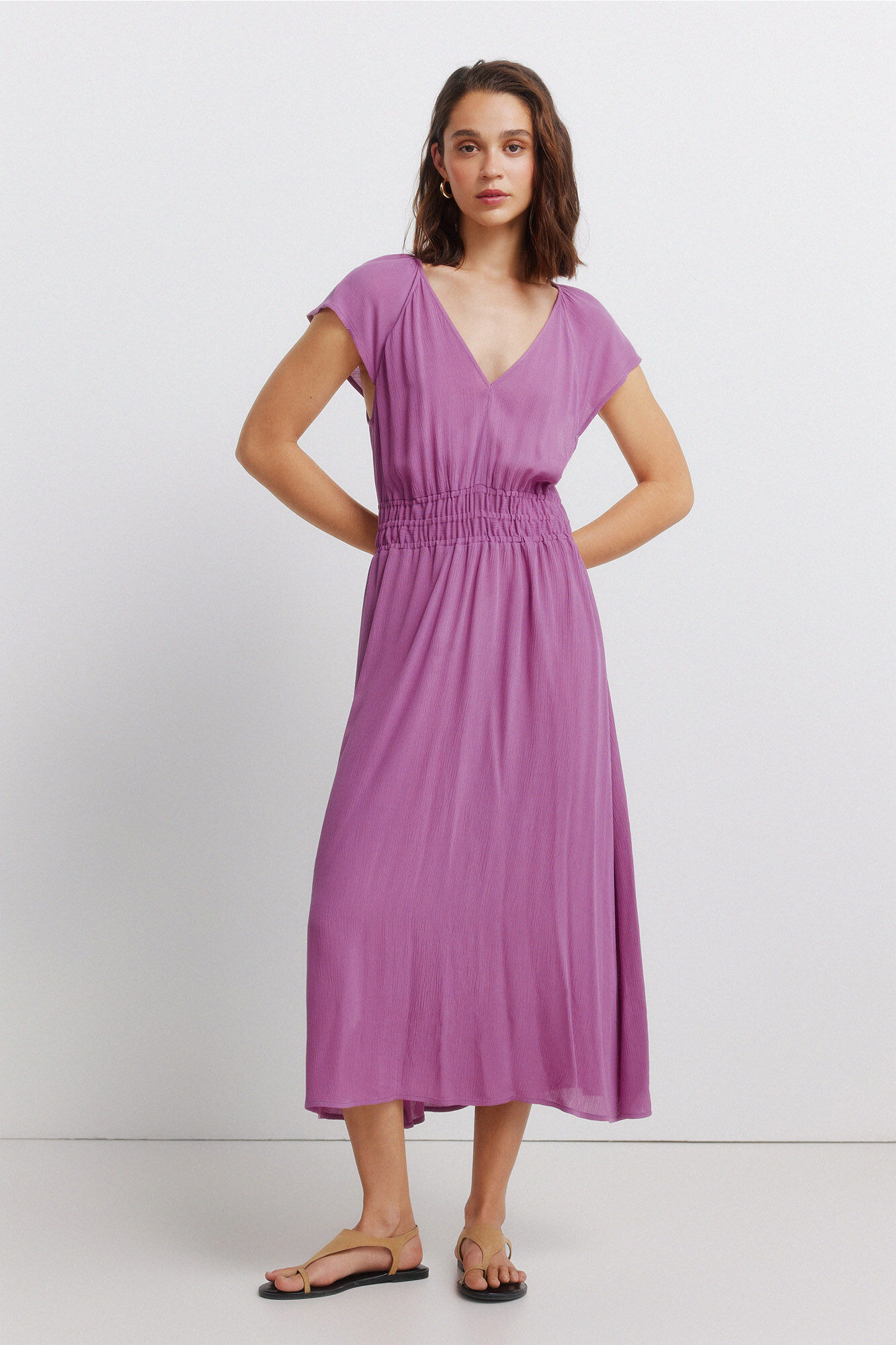 Springfield Plain midi dress with elasticated waist