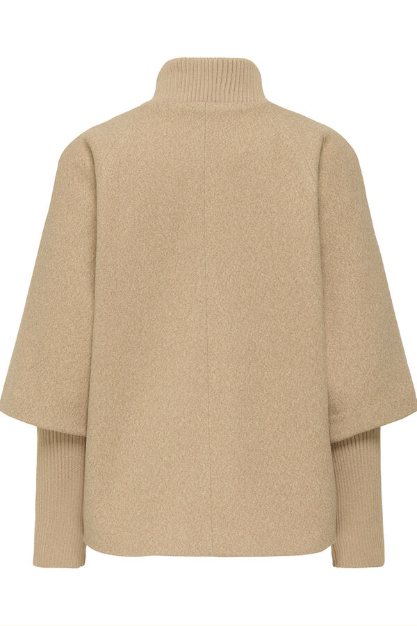 JDY Sobretudo de tecido com fecho-&eacute;clair cru