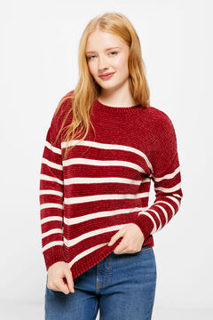 Springfield Jersey Chenilla Rayas burdeos