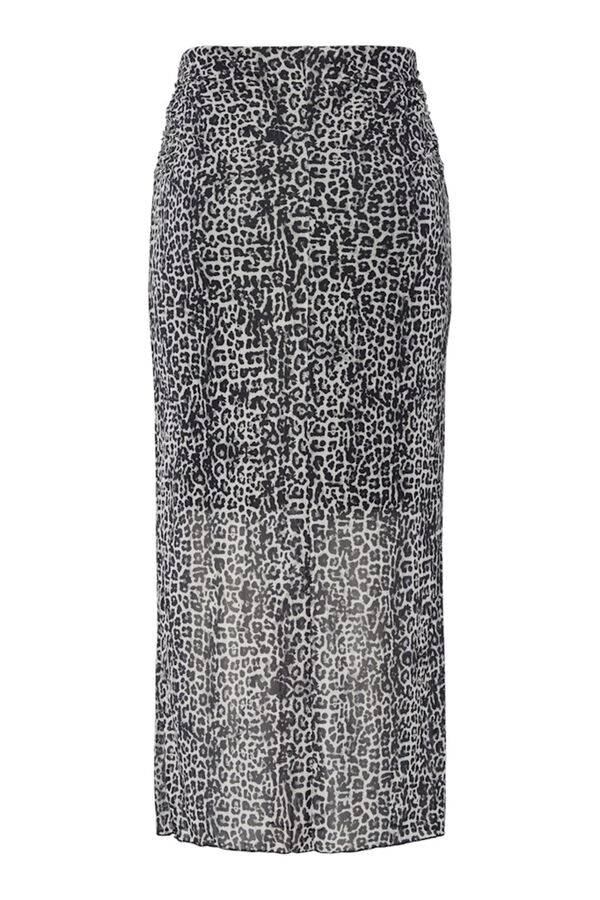 Pieces Animal print sheer skirt with lining sz&uuml;rke