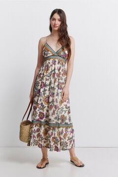 Springfield Vestido estampado tirante cruzado