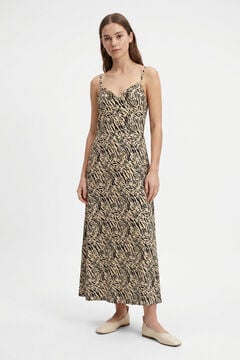 Pieces Printed strap long dress