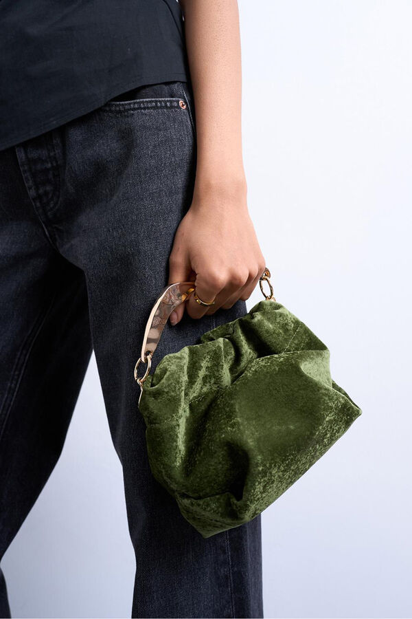 Topshop Bolso de terciopelo marr&oacute;n