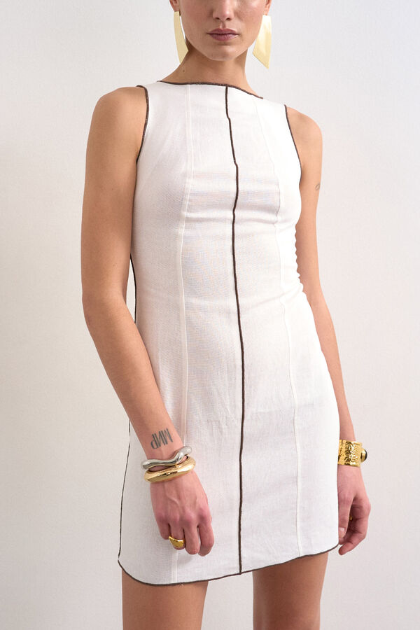 Topshop Linen mini dress white