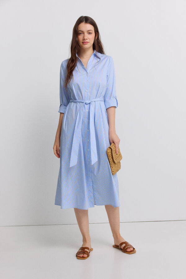 Springfield Striped shirt dress blue