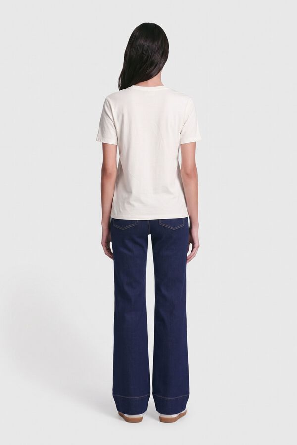 Only V-neck short sleeve T-shirt white