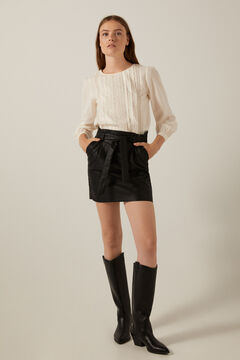 Springfield Műbőr paper bag szoknya fekete