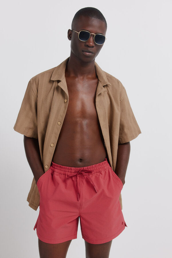 Springfield Striped seersucker swimwear red