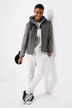 Springfield Combined hooded quilted jacket grey mix